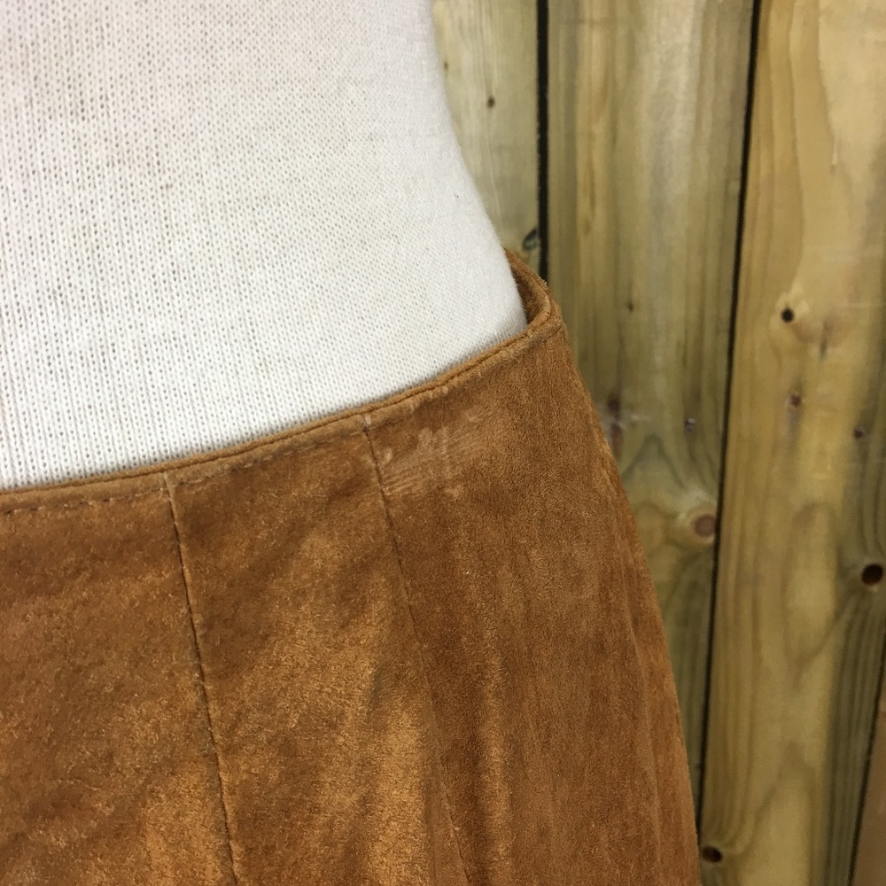 Vintage Winlit Suede Leather Pencil Skirt / Camel - Picture 2 of 8